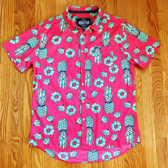 Five Points Other - Tropical Pineapple Short Sleeve Button Down Size L